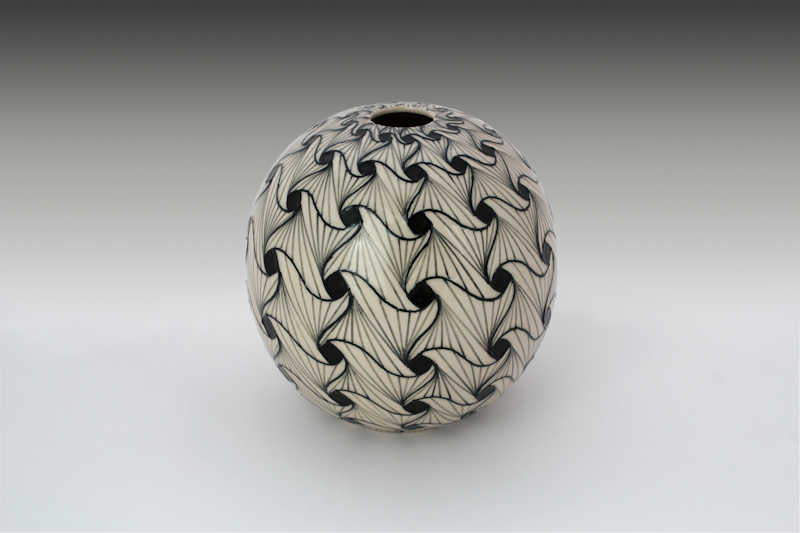 HW Designs - Tessellated Rhythms - 5inch Spherical Vase